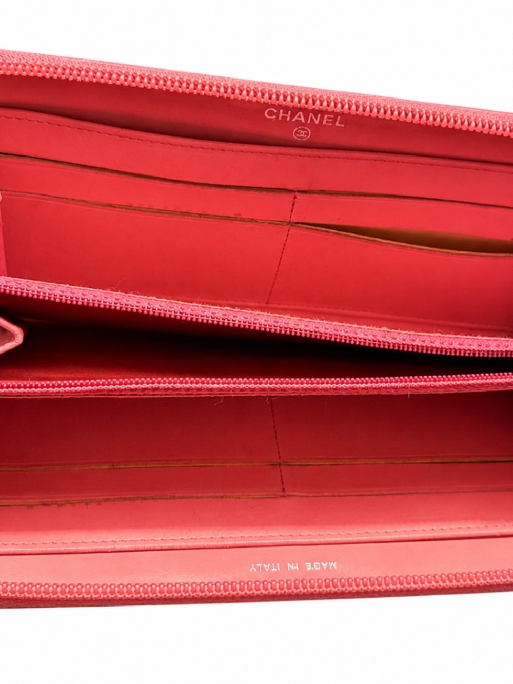 Chanel Pink Camellia Embossed Zip Around Wallet. - Picture 6 of 7